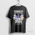 Officials Cowboys In My Veins Jesus In My Heart Player Collage Signatures Premium T Shirts