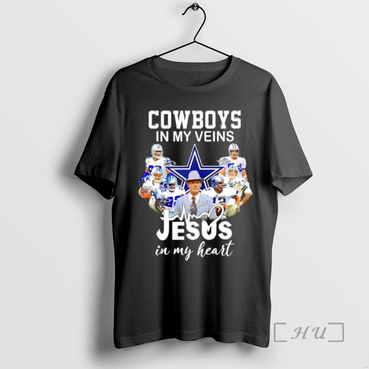 Officials Dallas Cowboys In My Vein Jesus In My Heart Team Logo Premium T Shirts