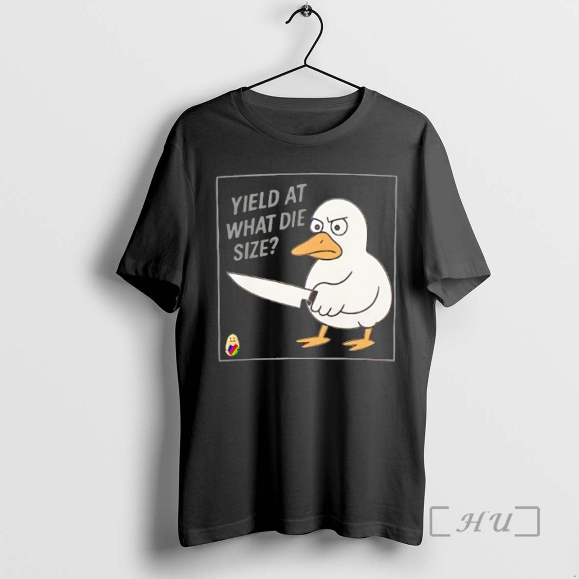 Officials Duck Holding A Knife Yield At What Die Size T-Shirts, Hoodie, Sweatshirt | RetroVerseTees.com