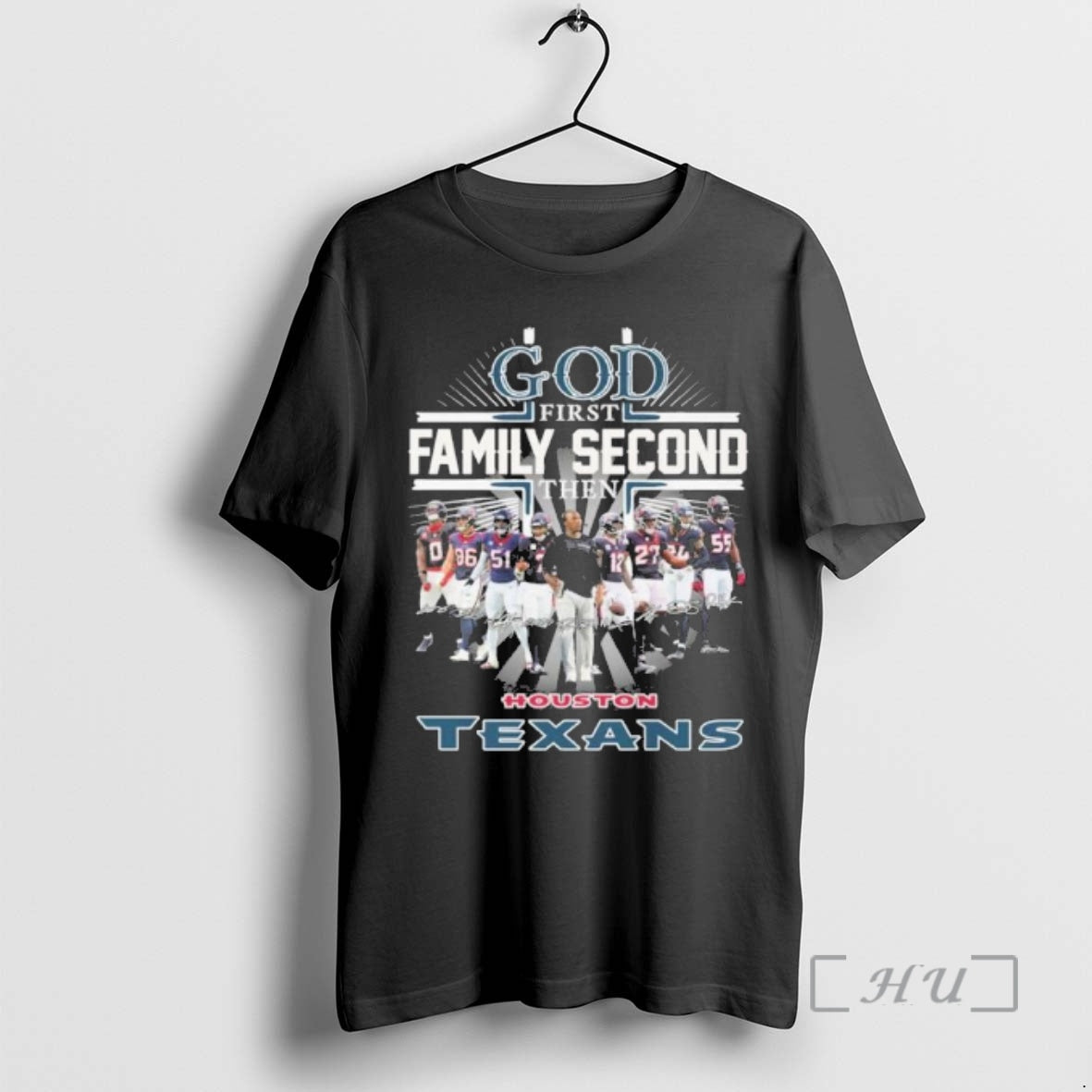 Officials God First Family Second Then Houston Texans Playoffs T-Shirts, Hoodie, Sweatshirt | RetroVerseTees.com