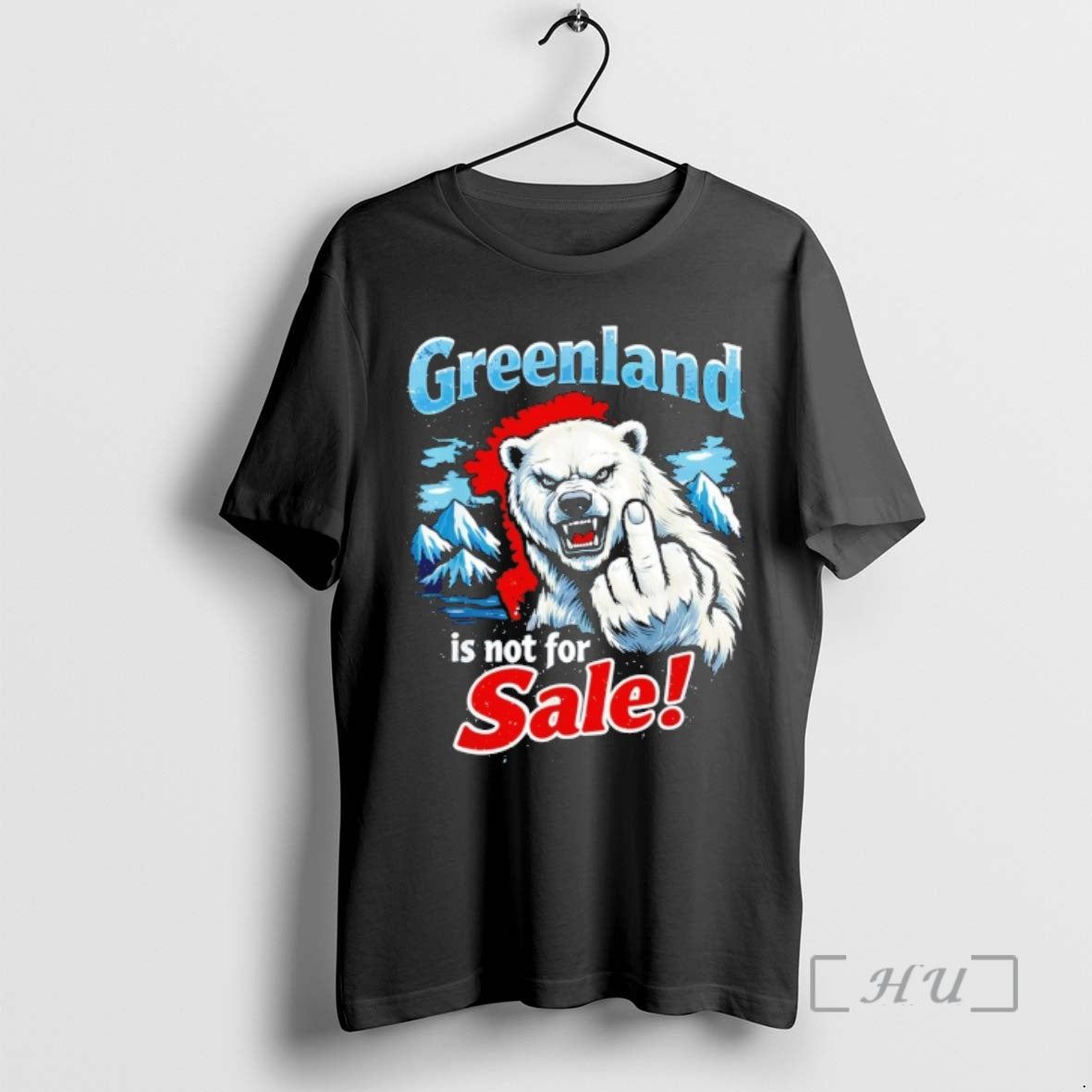 Officials Greenland Is Not For Sale White Bear Middle Finger T-Shirts, Hoodie, Sweatshirt | RetroVerseTees.com