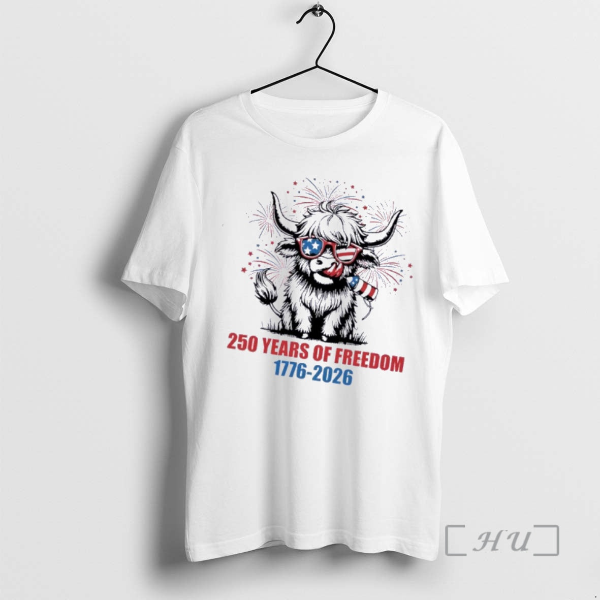 Officials Highland Cow 250 Years Of Freedom 1776 2026 T-Shirts, Hoodie, Sweatshirt | RetroVerseTees.com