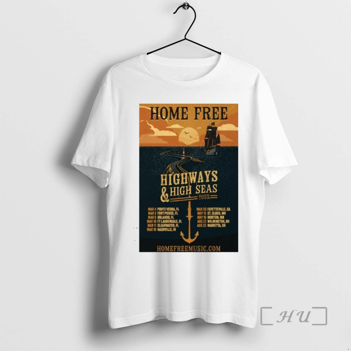 Officials Home Free Highways High Seas 2026 Tour T-Shirts, Hoodie, Sweatshirt | RetroVerseTees.com
