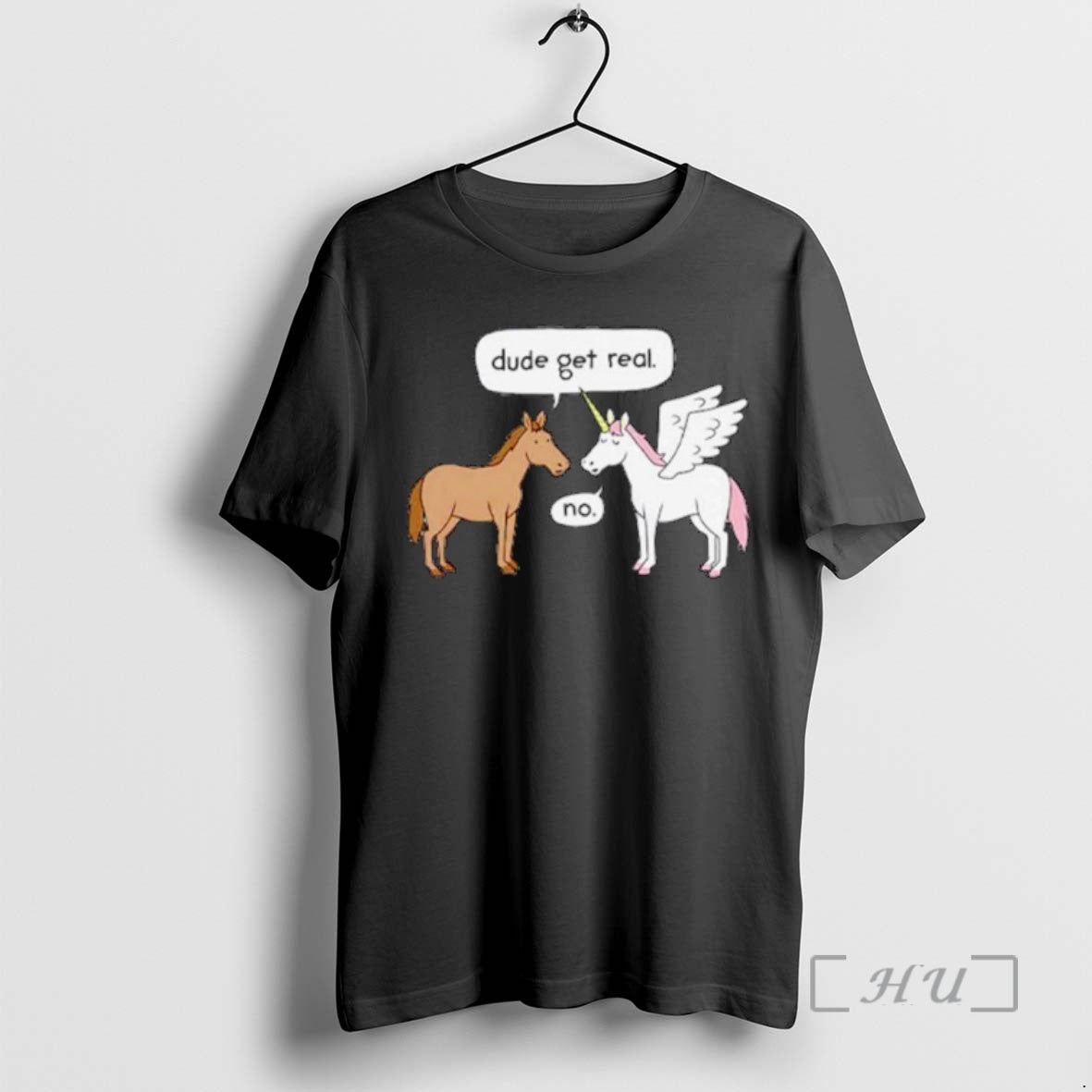 Officials Horse And Unicorn Dude Get Real No Ornaments T-Shirts, Hoodie, Sweatshirt | RetroVerseTees.com