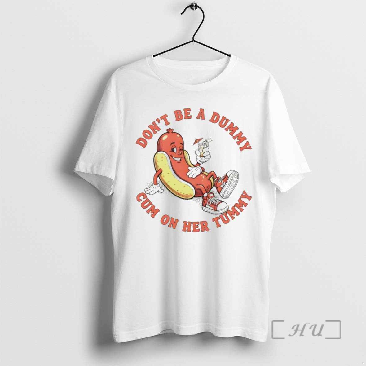 Officials Hot Dog Dont Be A Dummy Cum On Her Tummy Premium T Shirts Sweater Hoodie, Sweatshirt | RetroVerseTees.com