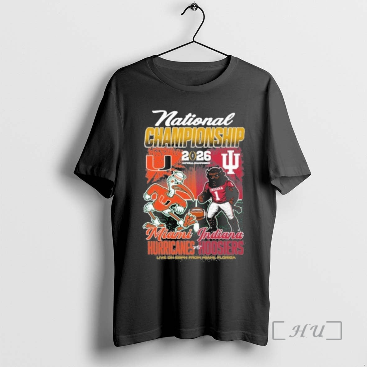 Officials Iu Vs Miami Mascot 2026 Cfp National Championship T-Shirts, Hoodie, Sweatshirt | RetroVerseTees.com