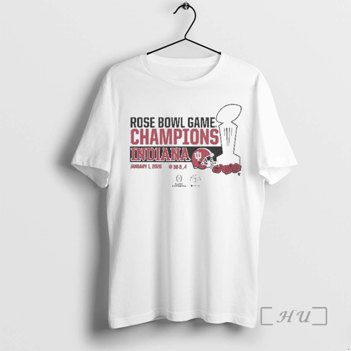 Officials Indiana Football Cfp Rose Bowl Champions Trophy T-Shirts, Hoodie, Sweatshirt | RetroVerseTees.com