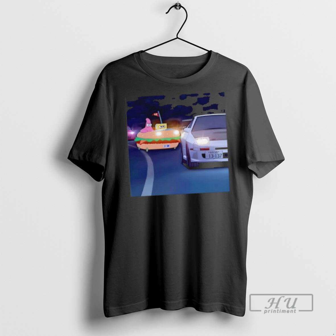 Officials Initial D Sponge And Patrick Bikini Bottom Drift Club Graphic T Shirt