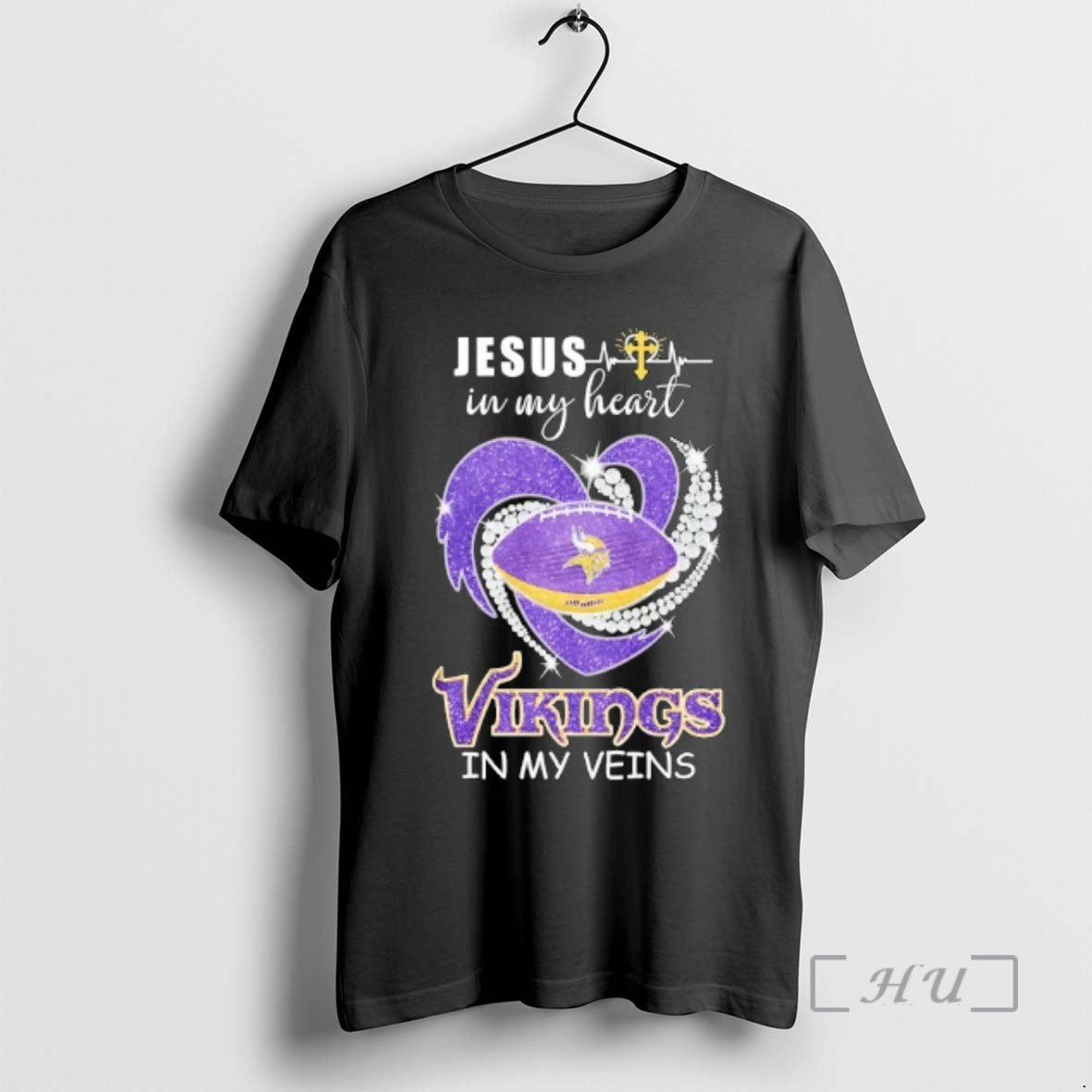 Officials Jesus In My Heart Minnesota Vikings In My Veins Logo Team Premium T Shirts Hoodie, Sweatshirt | RetroVerseTees.com