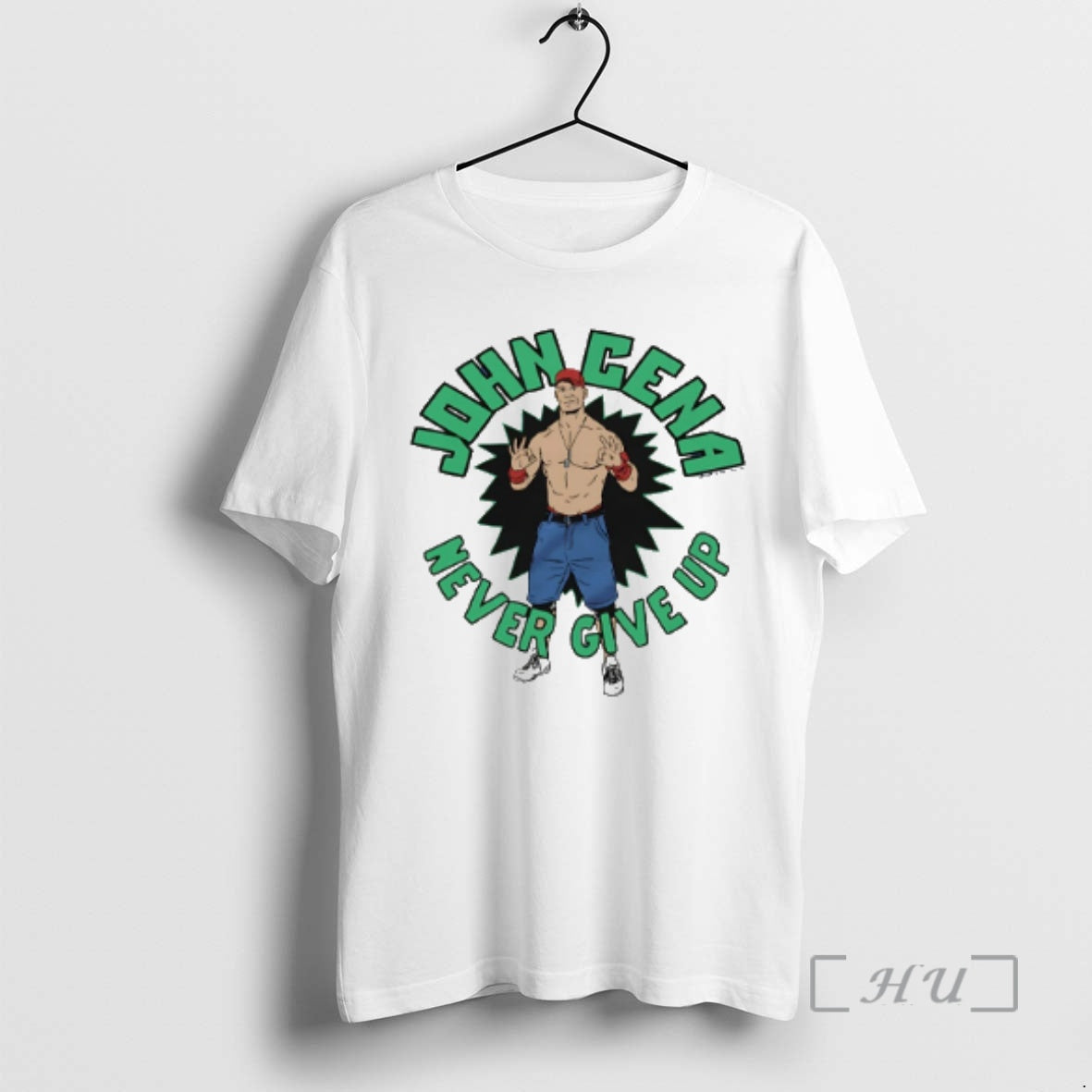 Officials John Cena Never Give Up Caricature T-Shirts, Hoodie, Sweatshirt | RetroVerseTees.com