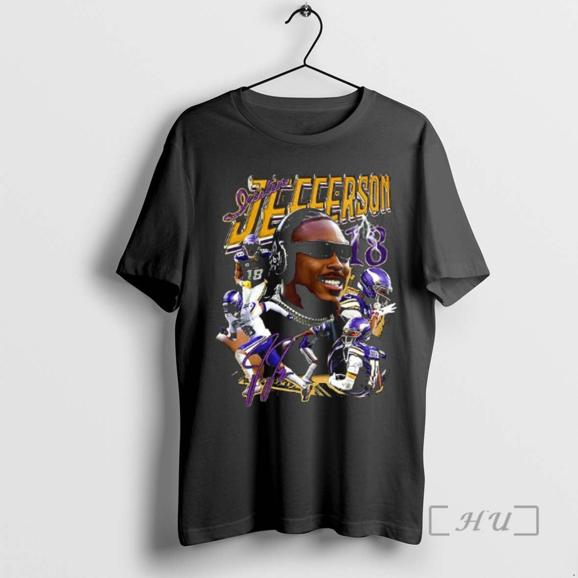 Officials Justin Jefferson Minnesota Vikings Football Jett Number 18 Graphic Signature Premium T Shirts Sweater Hoodie,...
