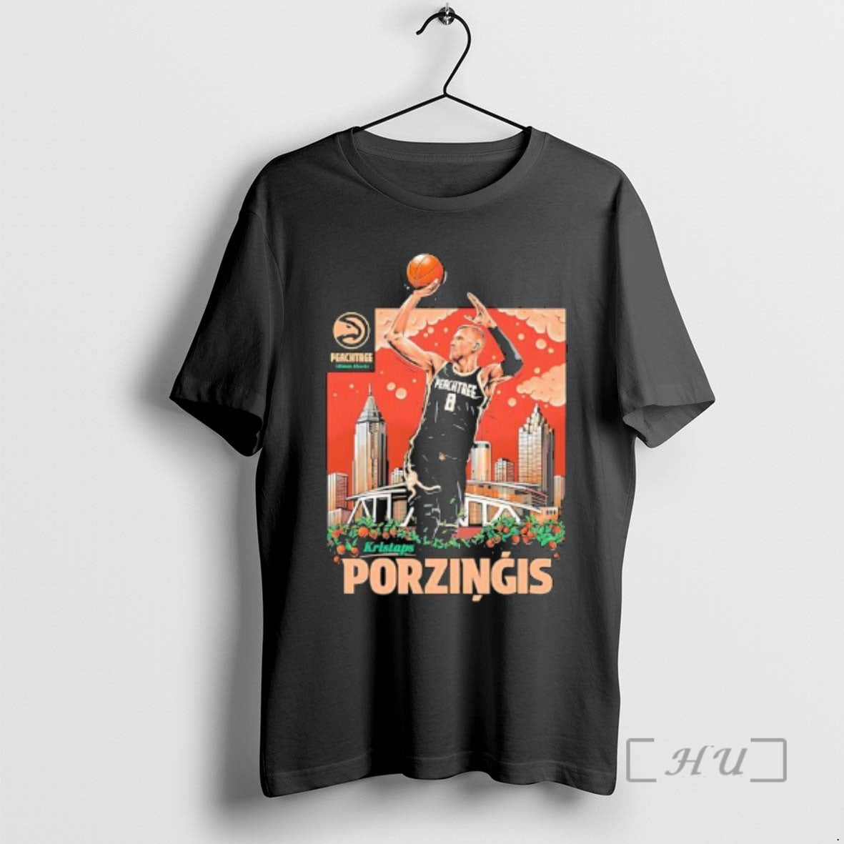Officials Kristaps Porzingis Peachtree Skyline Player T-Shirts, Hoodie, Sweatshirt | RetroVerseTees.com