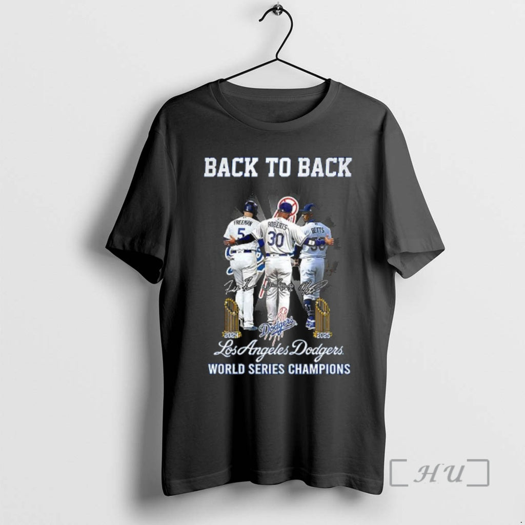 Officials Los Angeles Dodgers Back To Back World Series Champions Signature Premium T Shirts Sweater