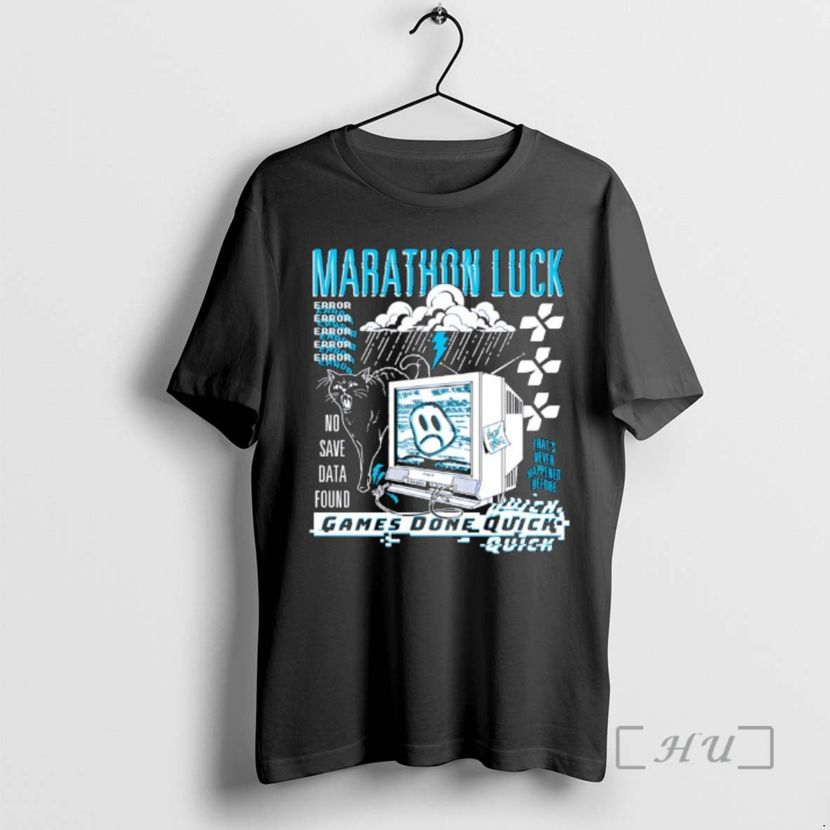 Officials Marathon Luck Games Done Quick No Save Data Found T-Shirts, Hoodie, Sweatshirt | RetroVerseTees.com