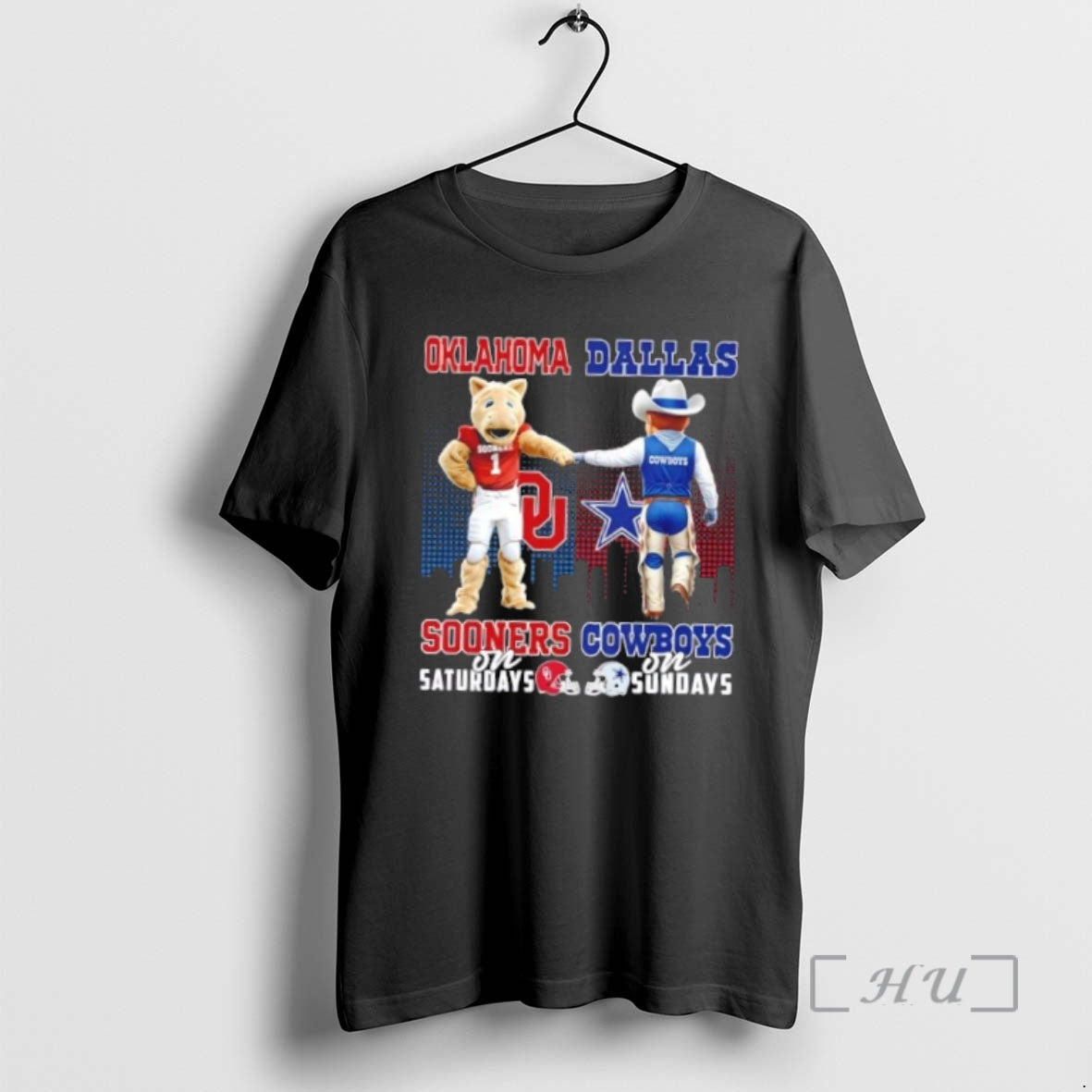 Officials Mascots Oklahoma Sooners On Saturdays X Dallas Cowboys On Sundays Skyline Premium T Shirts Hoodie, Sweatshirt