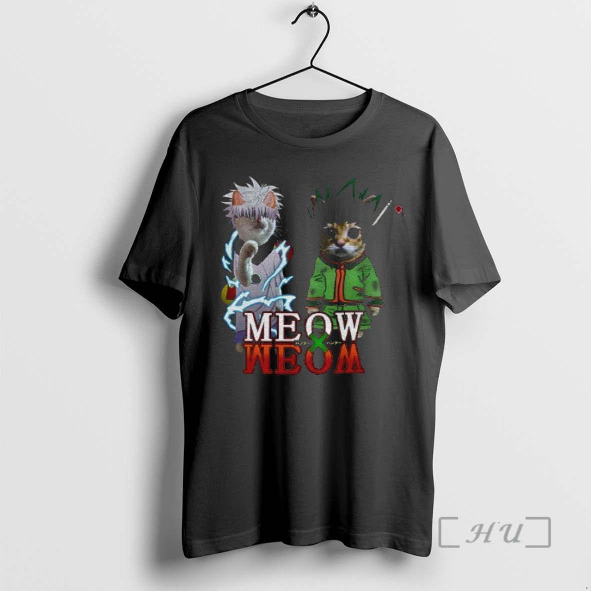 Officials Meowxmeow Hxh Gonxkillua Cat Anime T-Shirts, Hoodie, Sweatshirt | RetroVerseTees.com