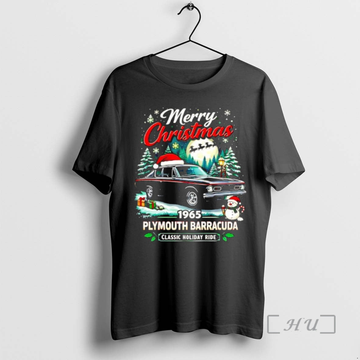 Officials Merry Christmas 1965 Plymouth Barracuda Classic Holiday Ride T-Shirts, Hoodie, Sweatshirt | RetroVerseTees.com