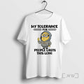 Officials Minion My Tolerance For People Lasts This Long T-Shirts, Hoodie, Sweatshirt | RetroVerseTees.com
