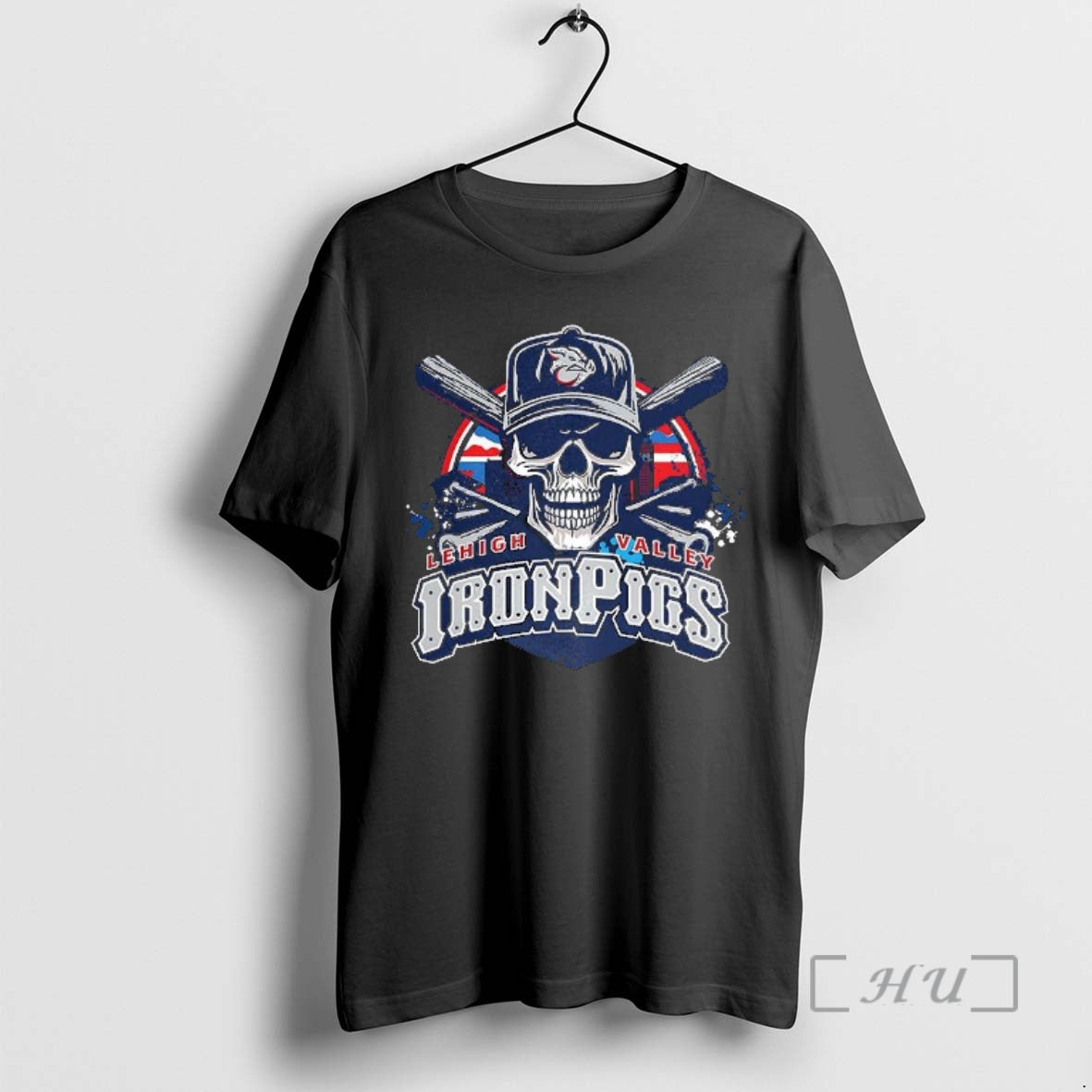 Officials Minor League Baseball Lehigh Valley Ironpigs Skull Cross Bats Logo Premium T Shirts Sweater Hoodie, Sweatshirt