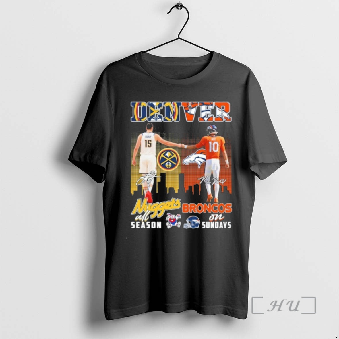 Officials Nikola Jokic Nuggets All Season And Bo Nix Broncos On Sundays Premium T Shirts Hoodie, Sweatshirt
