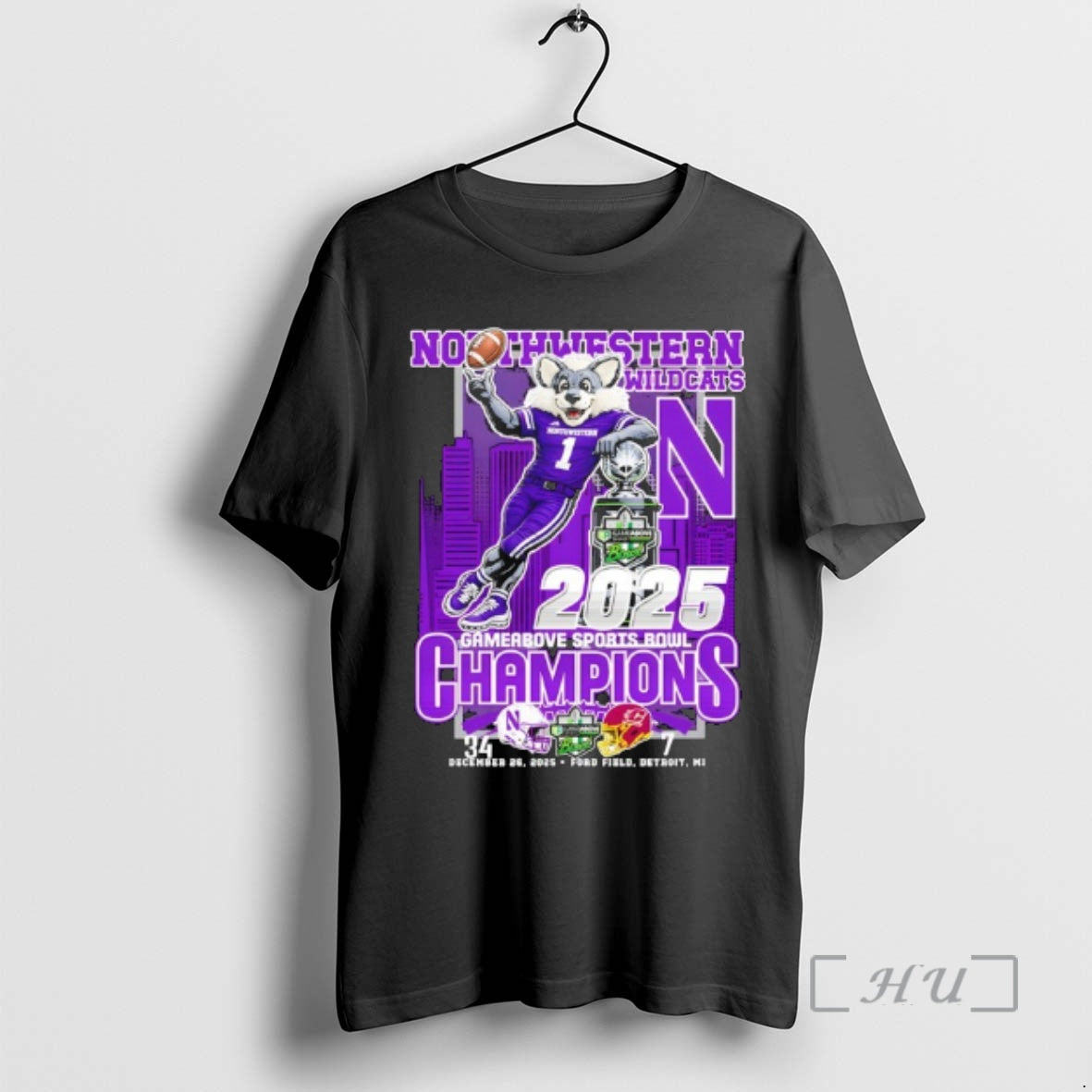 Officials Northwestern Wildcats Champions At Gameabove Sports Bowl 2025 T-Shirts, Hoodie, Sweatshirt | RetroVerseTees.com