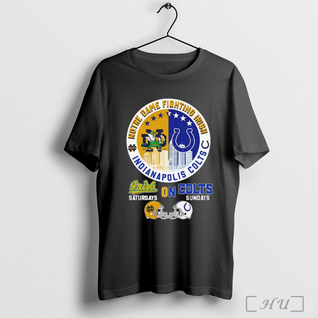 Officials Notre Dame Fighting Irish Saturdays And Indianapolis Colts Sundays Match Day Football Logo