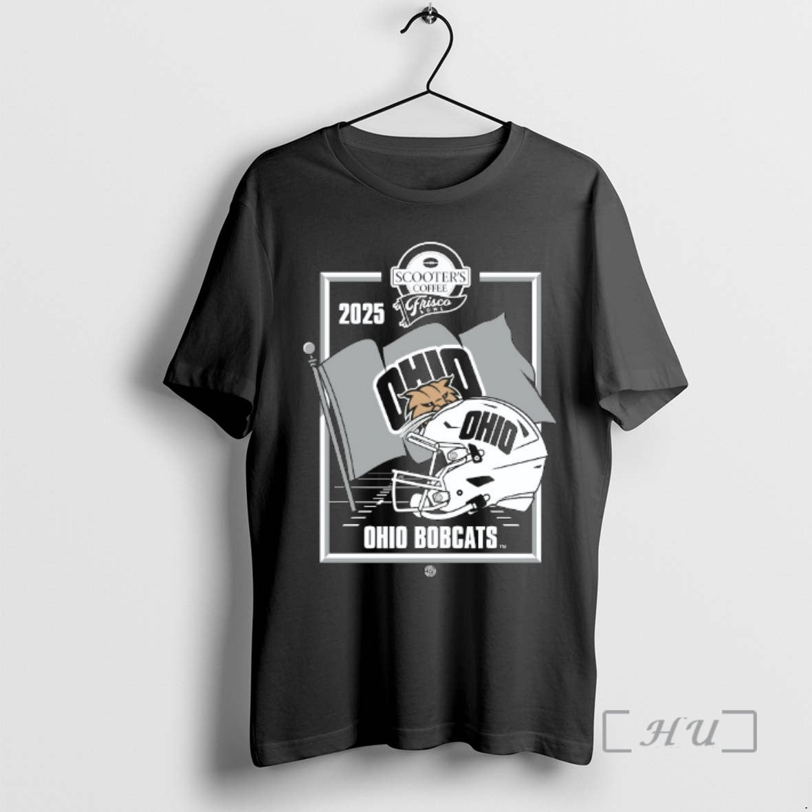 Officials Ohio Bobcats 2025 Scooters Coffee Frisco Bowl Helmet Logo T-Shirts, Hoodie, Sweatshirt | RetroVerseTees.com