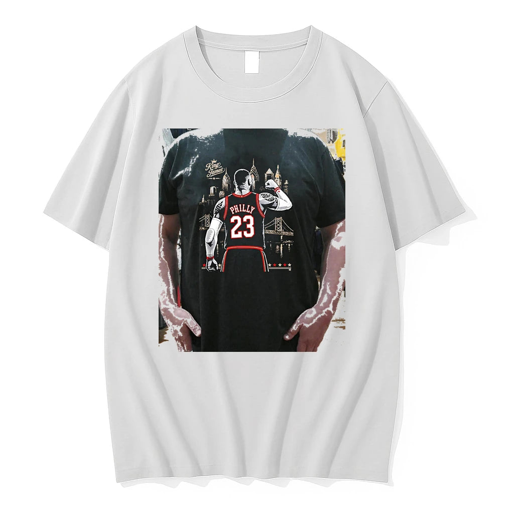 Officials Philadelphia 76ers King Lebron Jamess Back Vintage Premium T Shirt