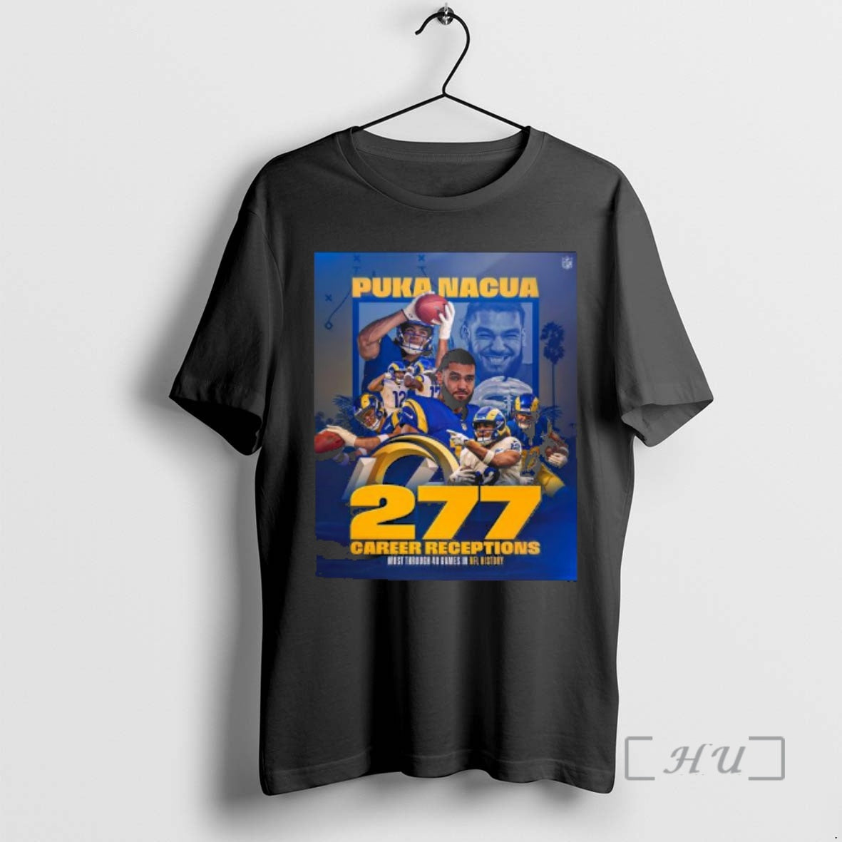 Officials Puka Nacua Rams 277 Career Receptions T-Shirts, Hoodie, Sweatshirt | RetroVerseTees.com
