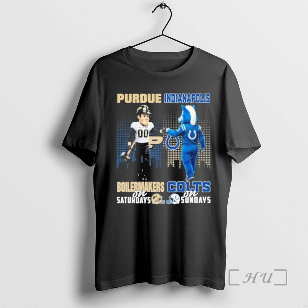 Officials Purdue Boilermakers Vs Indianapolis Colts Mascot On Saturdays And On Sundays Premium T Shirts