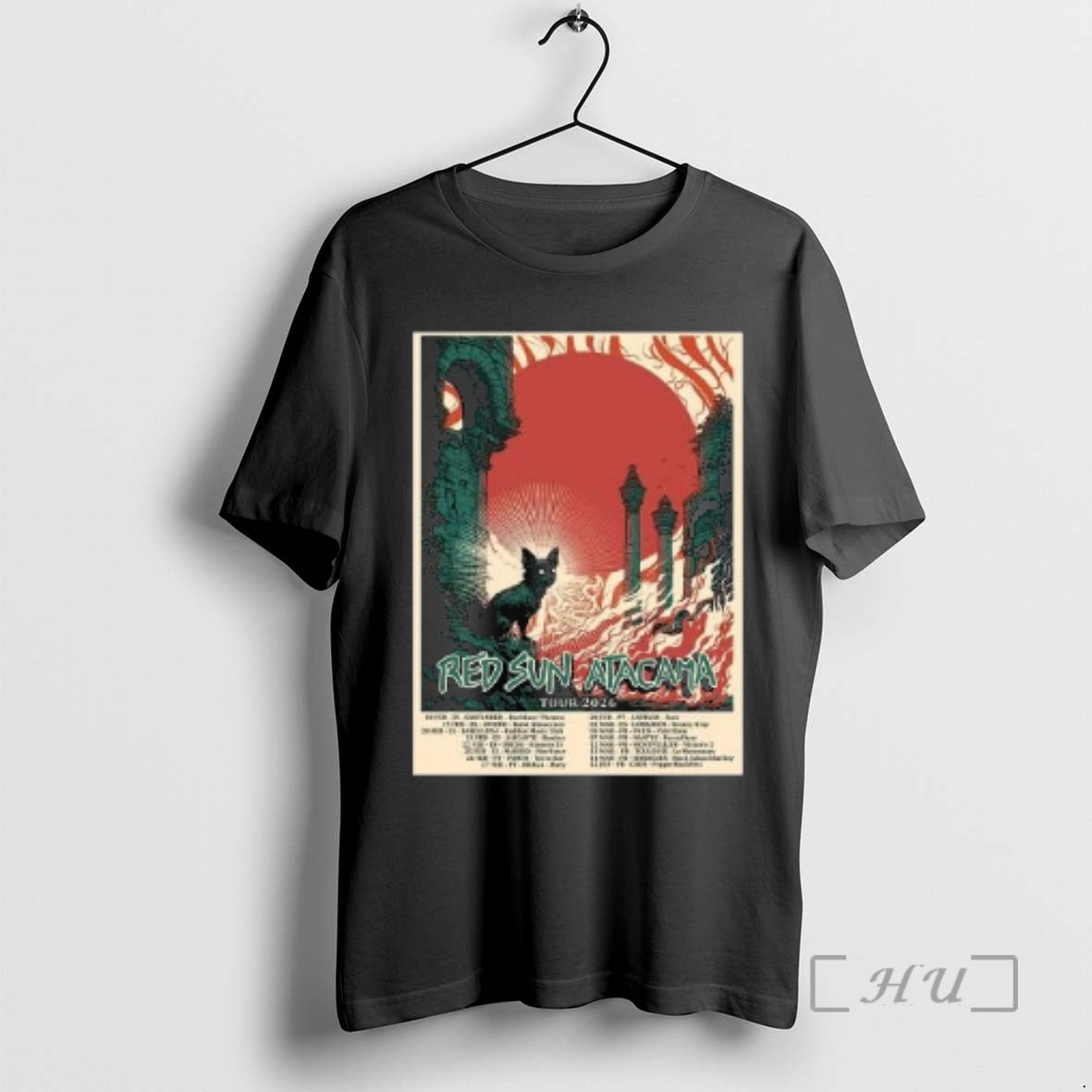 Officials Red Sun Atacama Tour 2026 Europe Schedule Dates Circle Black Premium T Shirts Sweater Hoodie, Sweatshirt