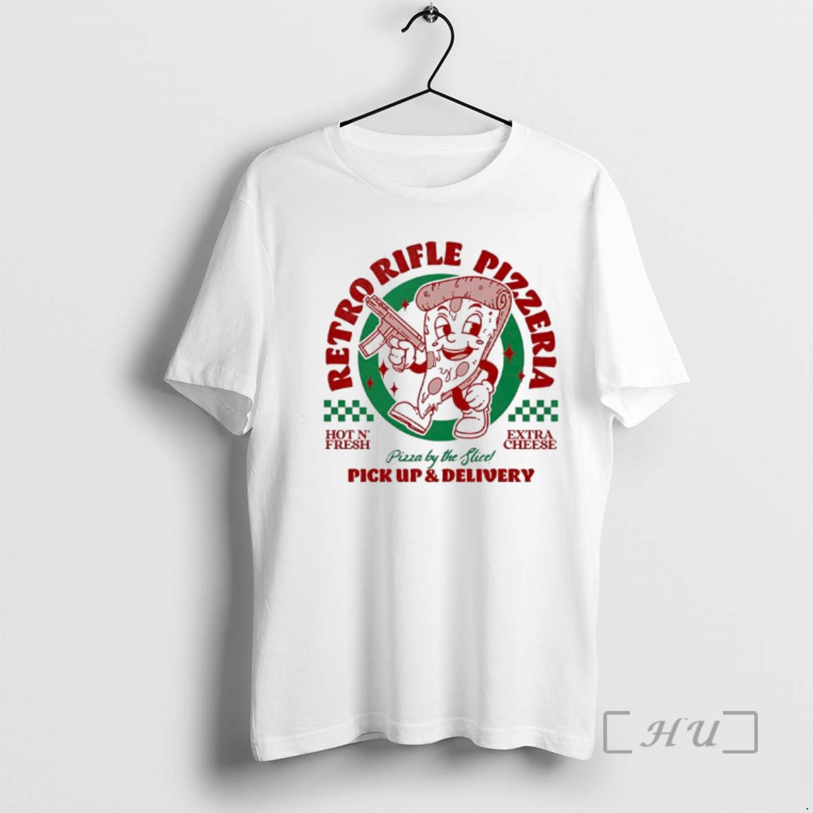 Officials Retro Rifle Pizzeria Hot N Fresh Extra Cheese Pizza By The Slicepick Up Delivery T-Shirts, Hoodie, Sweatshirt
