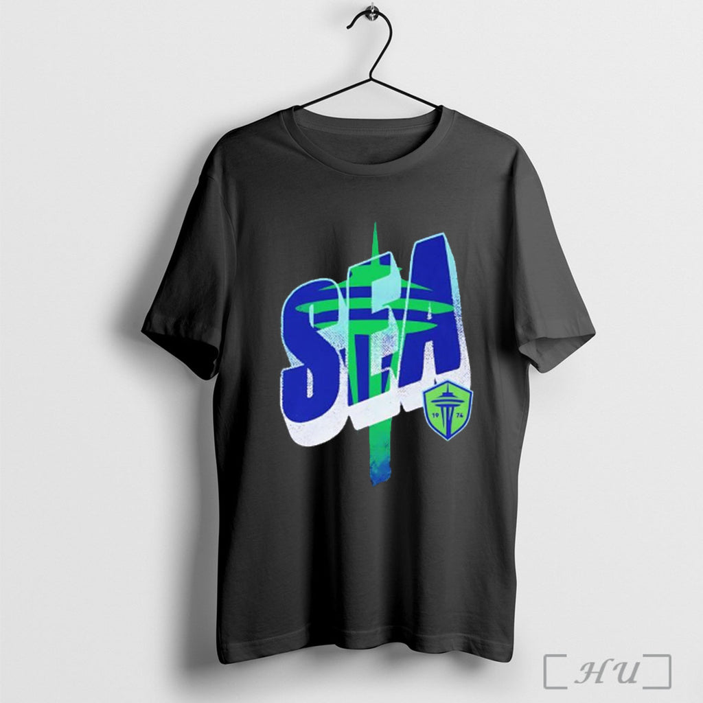 Officials Seattle Sounders Fc Wave Bold T Shirt Black T Shirt