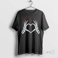 Officials Skeleton Love Hand Sign Valentines Day T-Shirts, Hoodie, Sweatshirt | RetroVerseTees.com