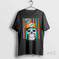 Officials Skull Wearing A Cap Miami Dolphins Us Flag T-Shirts, Hoodie, Sweatshirt | RetroVerseTees.com