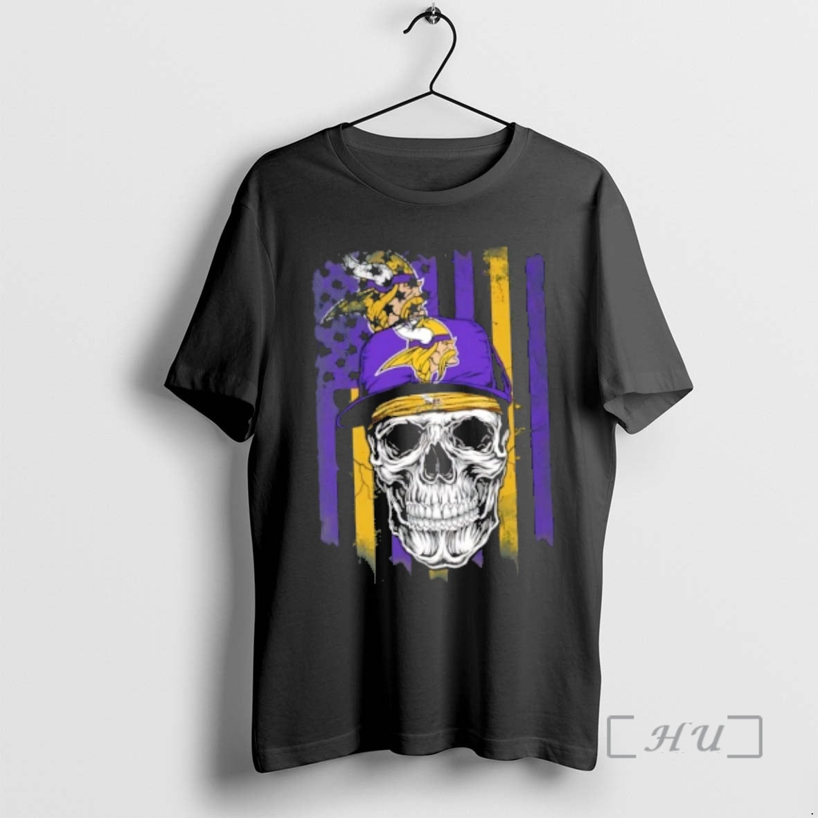 Officials Skull Wearing A Cap Minnesota Vikings Us Flag T-Shirts, Hoodie, Sweatshirt | RetroVerseTees.com