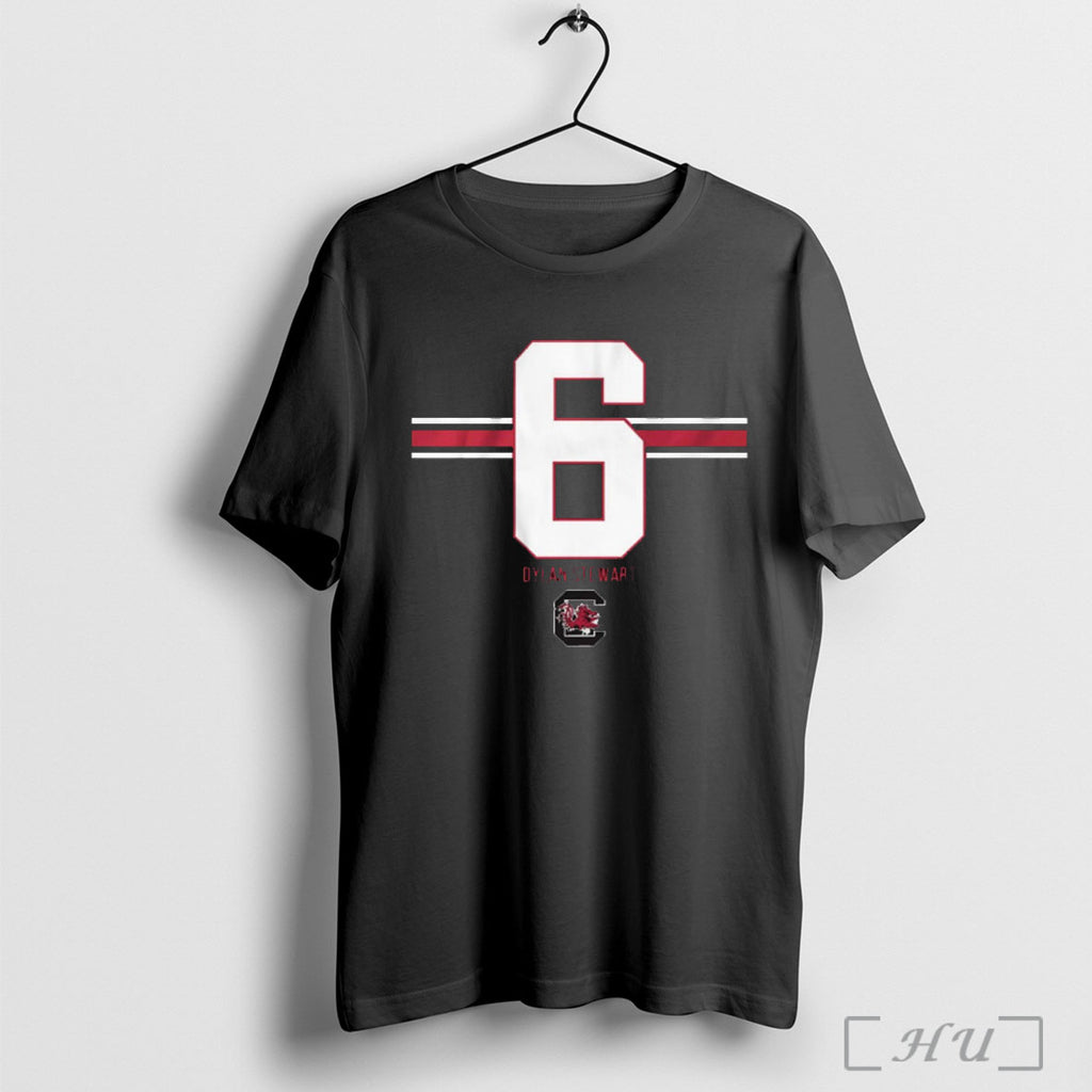 Officials South Carolina Gamecocks Football Dylan Stewart 6 Stripe T Shirt