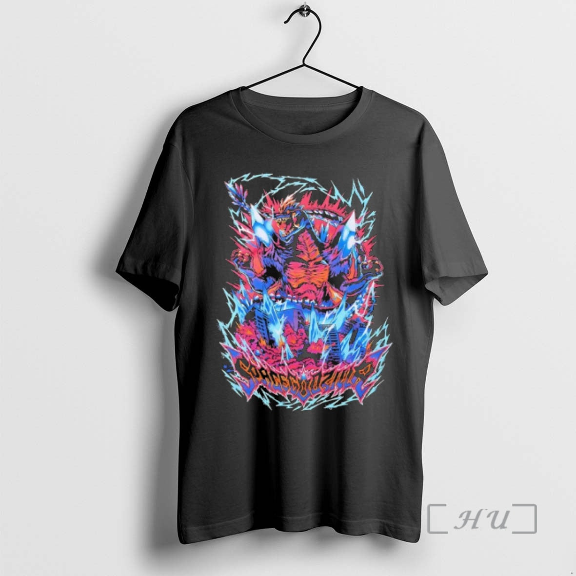 Officials Space Godzilla Lightning Graphic T-Shirts, Hoodie, Sweatshirt | RetroVerseTees.com