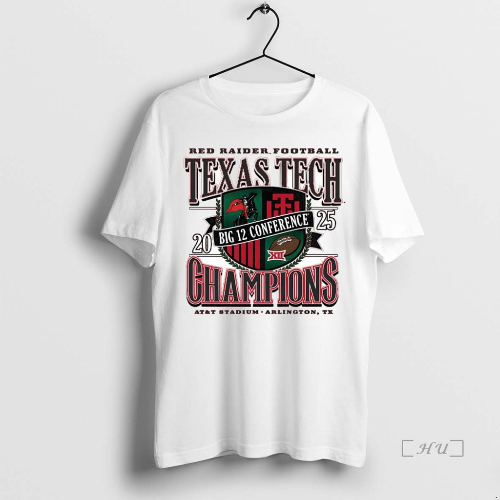Officials Texas Tech Red Raiders 2025 Big 12 Conference Champions Att Stadium Premium T Shirts