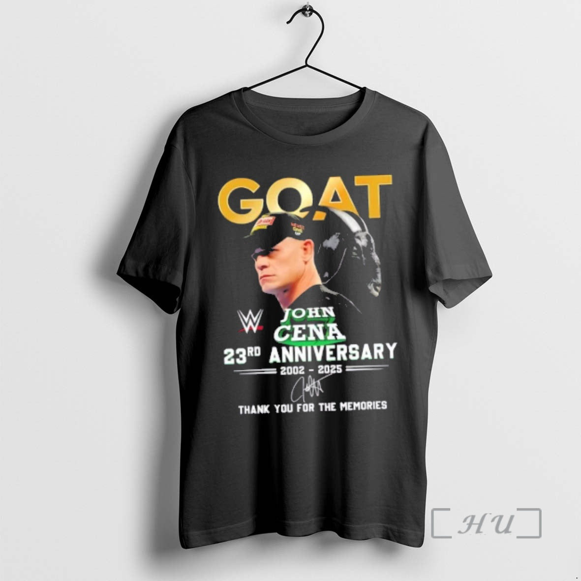 Officials The Goat John Cena 23rd Anniversary 2002 2025 Thank You For The Memories Signature T-Shirts, Hoodie, Sweatshirt