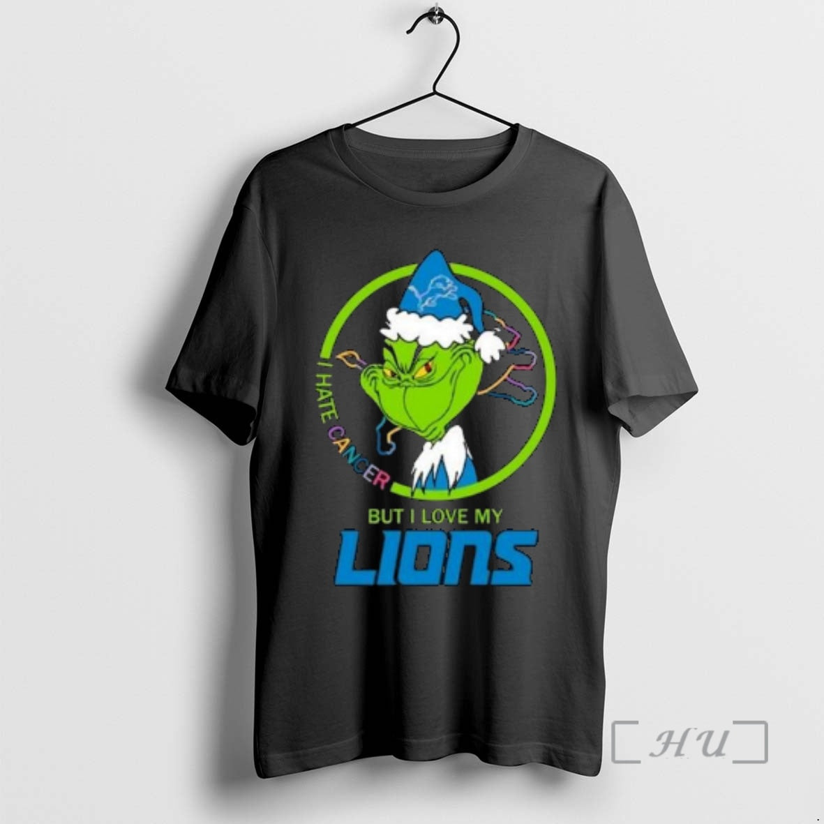 Officials The Grinch I Hate Cancer But I Love My Detroit Lions Merry Christmas Circle T-Shirts, Hoodie, Sweatshirt