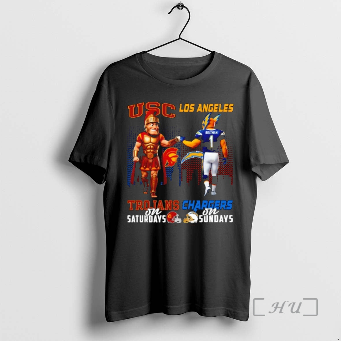Officials Usc Trojans On Saturdays X Los Angeles Chargers On Sundays Mascot Premium T Shirts Hoodie, Sweatshirt