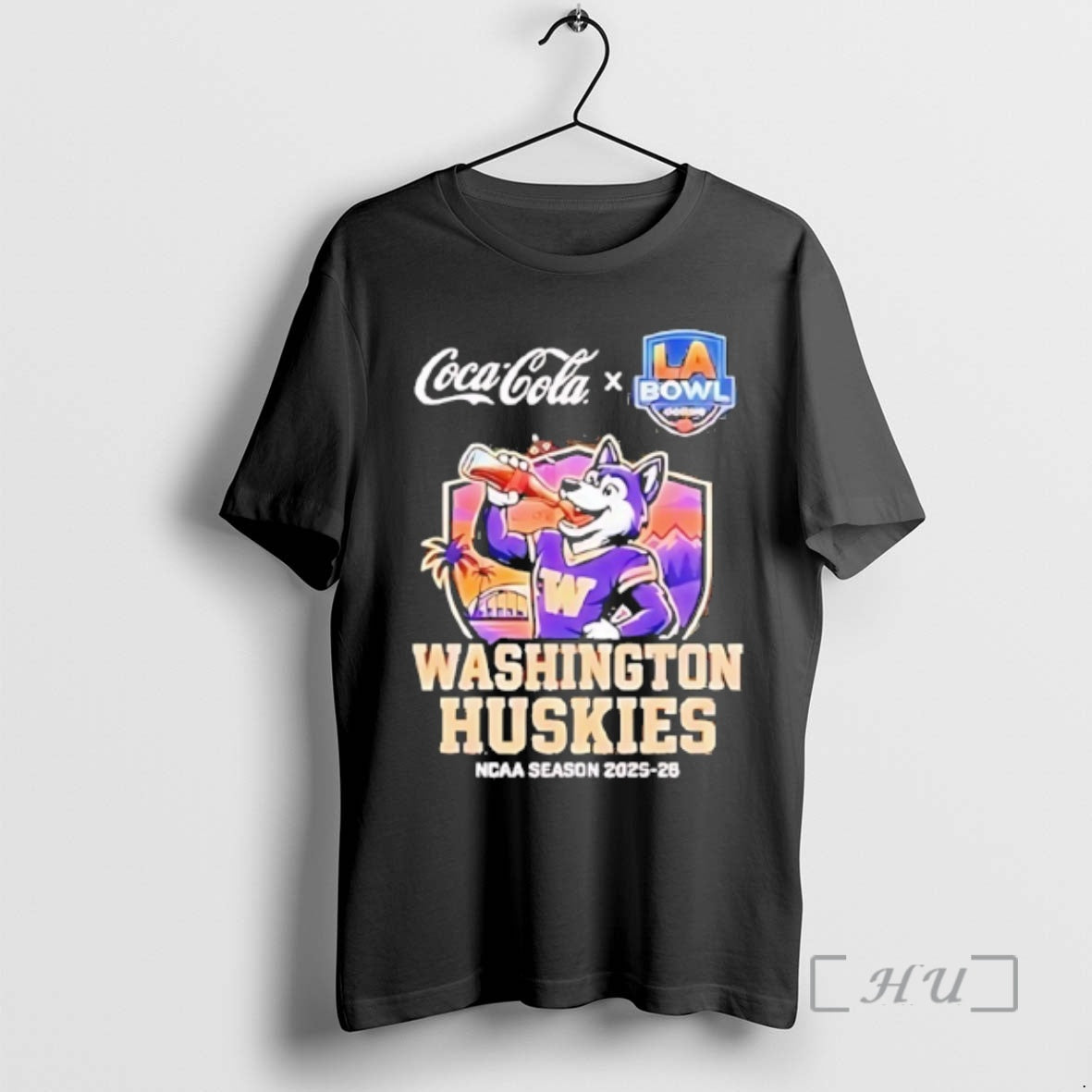 Officials Washington Huskies 2025 26 La Bowl Hosted By Gronk Mascot Premium T Shirts Sweater Hoodie, Sweatshirt