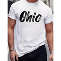 Ohio Print Tee Shirt, Tees For Men, Casual Short Sleeve T-shirt For Summer Made in USA Hoodie, Sweatshirt