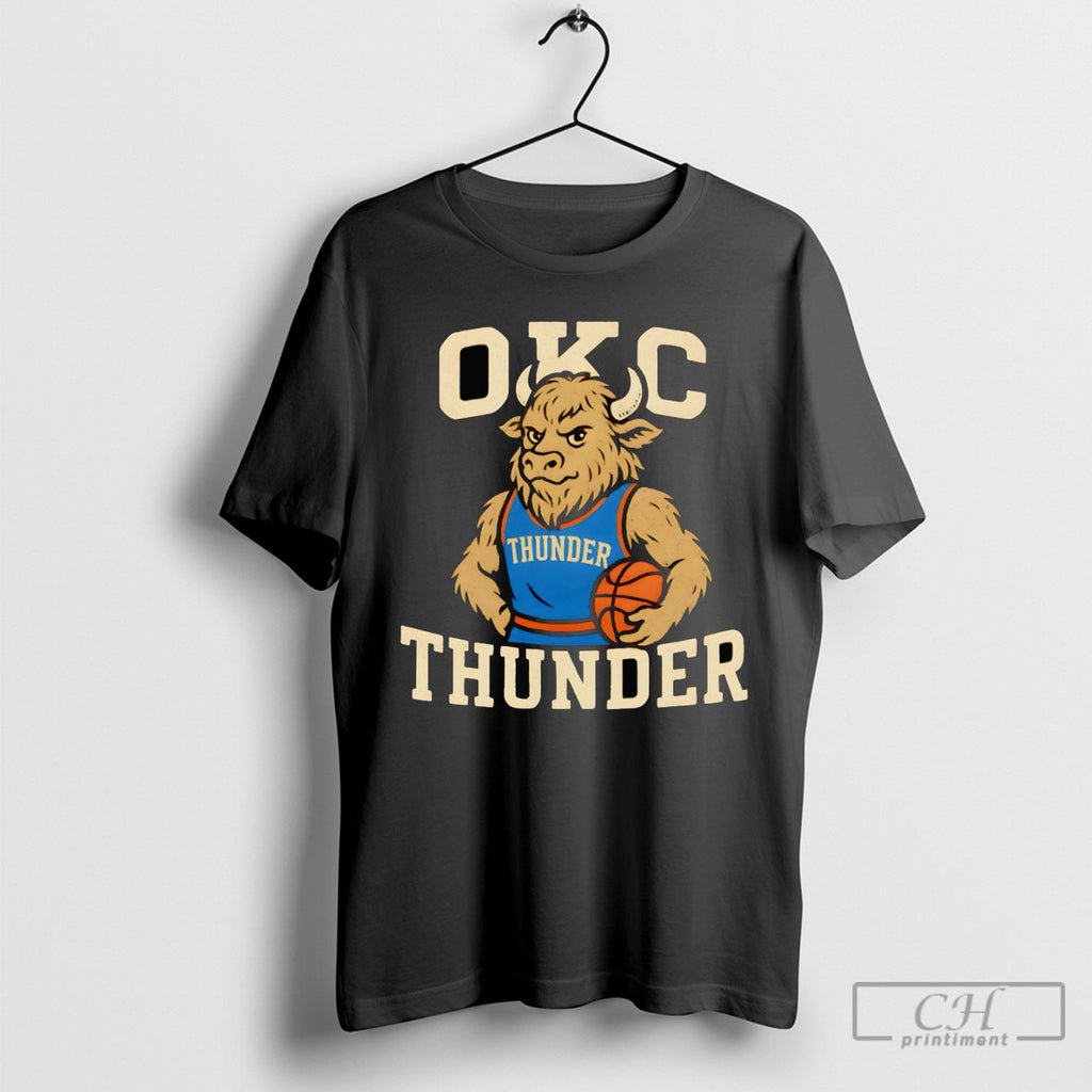 Okc Thunder Mascot Retro Shirt Tee