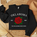 Oklahoma Rose Embroidered State Flower Sweatshirt, Hometown Embroidered Shirt, Favorite Flower Embroidered Shirt Hoodie