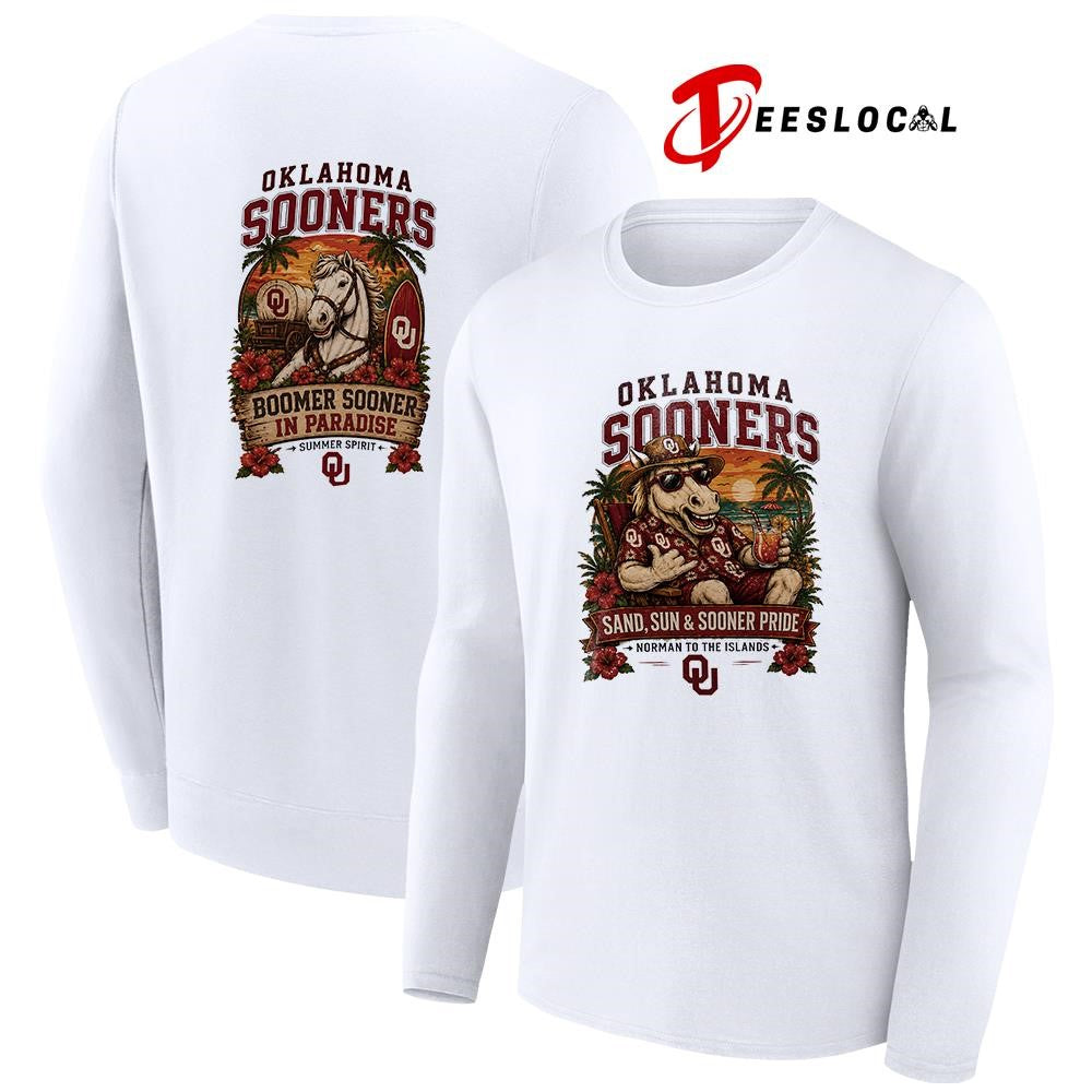 Oklahoma Sooners san and sun norman to the islands tropical paradise shirt