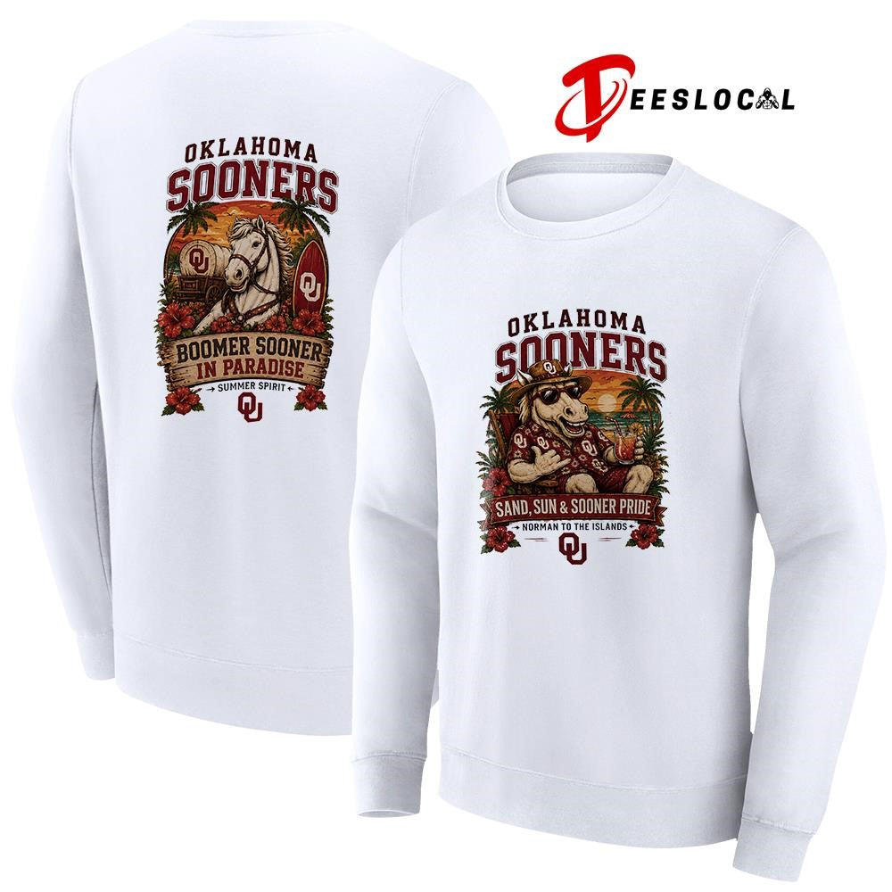 Oklahoma Sooners san and sun norman to the islands tropical paradise shirt