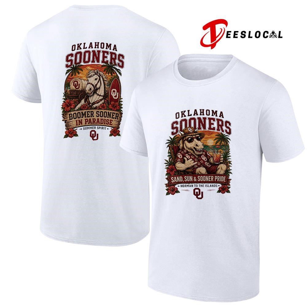 Oklahoma Sooners san and sun norman to the islands tropical paradise shirt