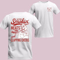 Old Row Smokin' Meats Gunpla brand Clapping Cheeks T-Shirt, Funny BBQ Grill Graphic Tee, TNF Frat Style College Party...